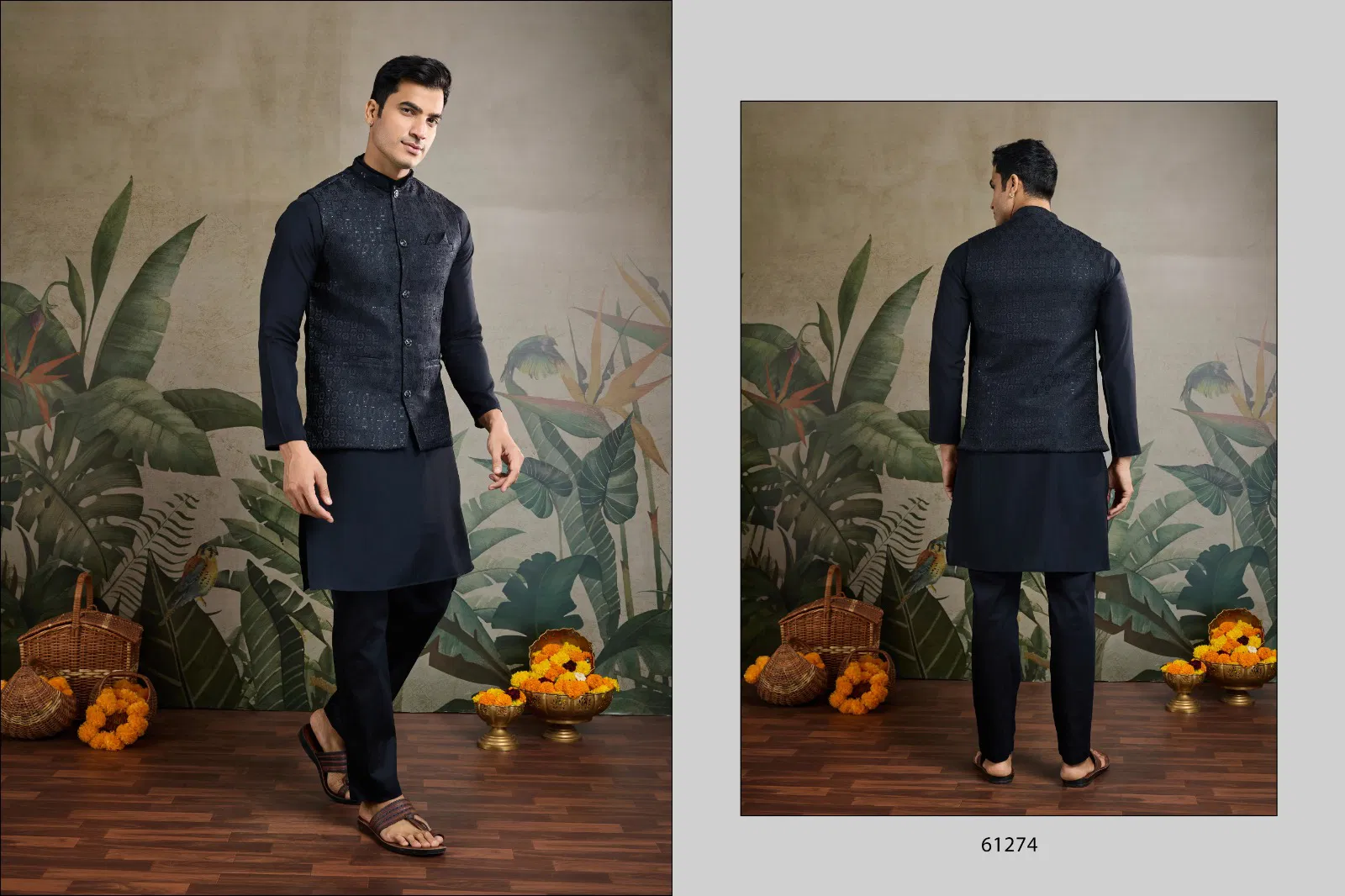 Royal Drape 2 by Shubhvastra Viscose Silk Mens Kurta With Koti Orders In India